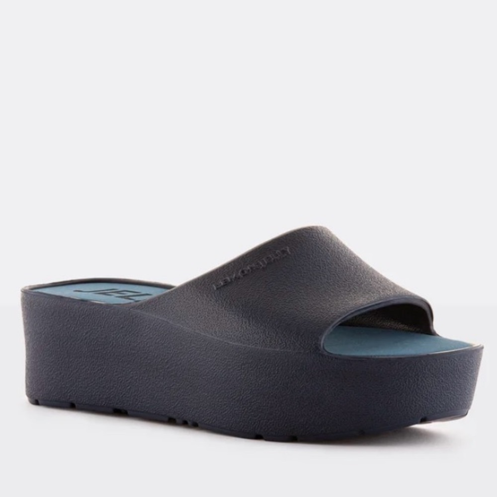 NWOT LEMON JELLY Sunny Matte Black Platform Slide Waterproof Sandals 38 US 7.5-8 - Picture 5 of 5